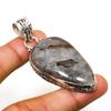 Rock Fossil Gemstone Handmade 925 Silver Plated Jewelry Pendant 2.34"