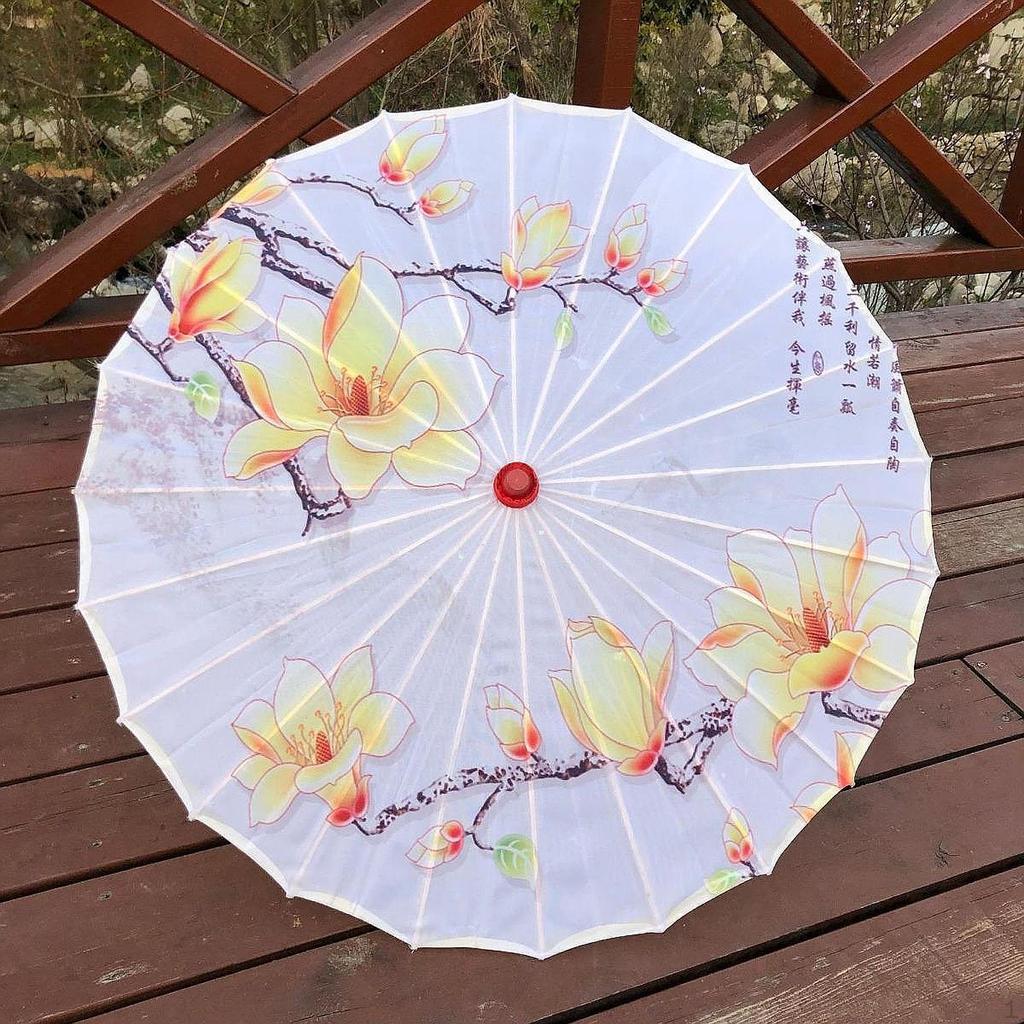 Chinese Oiled Paper Umbrella Classical Dance Silk Antique Oriental Parasol Decorative for