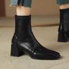 Krazing Pot Microfiber Vintage Autumn Winter Shoes Big Size Modern Boots Med Heels Square Toe Keep Warm Size 43 Ankle Boots