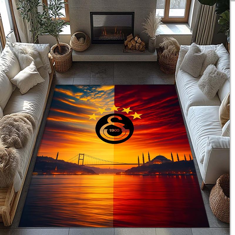 Кристальный велюровый ковер с принтом Galatasaray, Мягкий противоскользящий влаговпитывающий коврик для гостиной, спальни