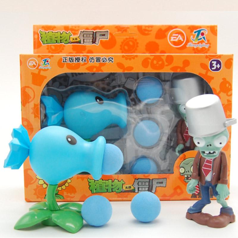 Plants vs Zombies 2 Cactus Peashooter Coconut Cannon AKEE Игрушечный набор из 6 игровых фигурок в стиле Мягкий силиконовый зомби, подарок на день рождения для мальчика