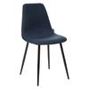 Vintage Style Chair Black Metal Legs "Nathalia" Atmosphera - Blue
