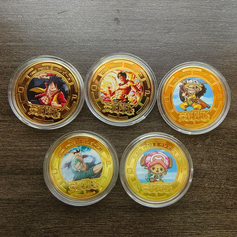 Креативная памятная медаль из аниме-сериала One Piece, фигурка-персонаж из мультфильма аниме, расписная коллекционная монета, игровая монета, подарок