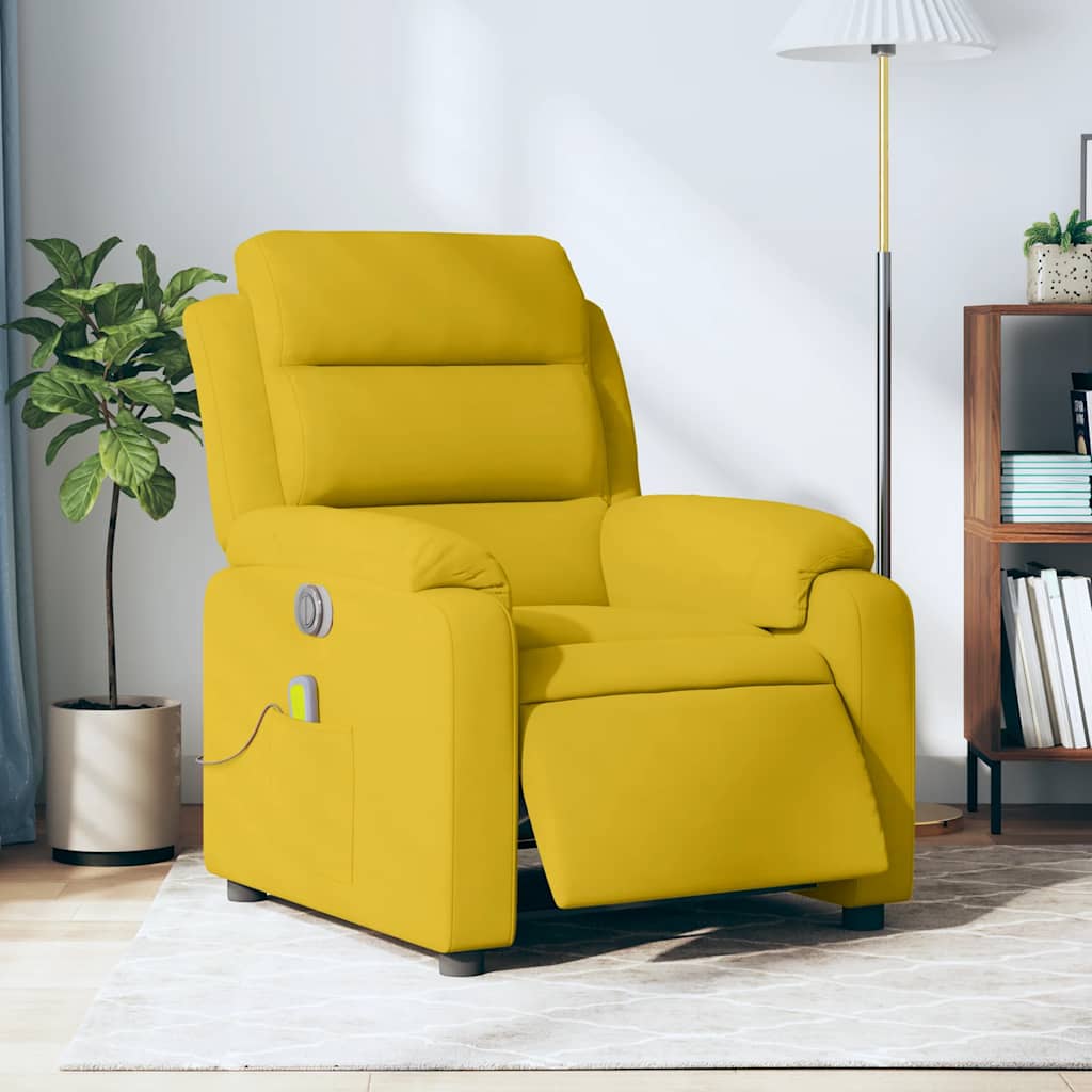 Electric Massage Chair Yellow Velvet