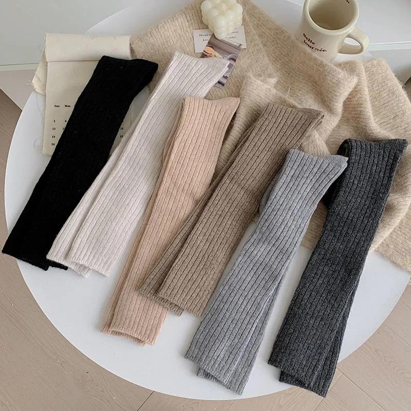 Чулки женские осенне-зимние толстые теплые гольфы женские чулки шерстяные кашемировые термо женские однотонные длинные носки чулки