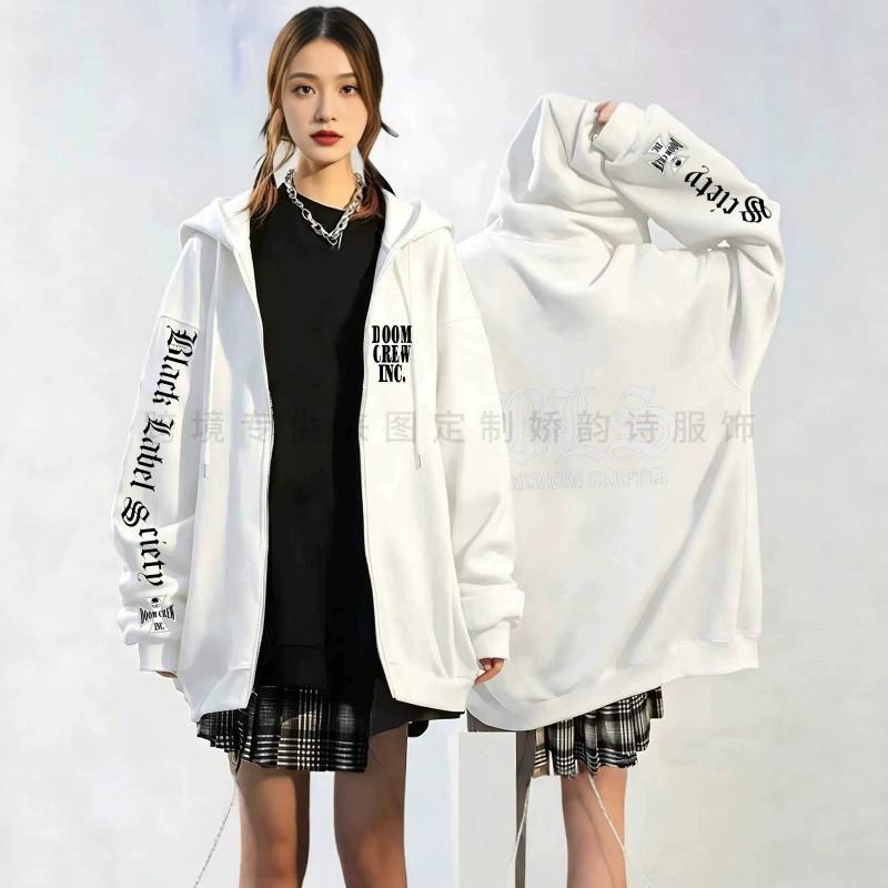 Street Style Doom Crew Inc Hoodie Dark Biker Loose Unisex Black