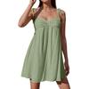 Женское сексуальное платье-камиль с завязками на плечах, повседневное свободное платье без рукавов с открытой спиной, с рюшами, многослойное струящееся платье