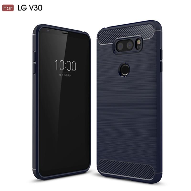 Противоударный чехол для LG V30, силиконовые матовые чехлы, мягкий чехол для телефона LG V30, LGV30, чехол из углеродного волокна