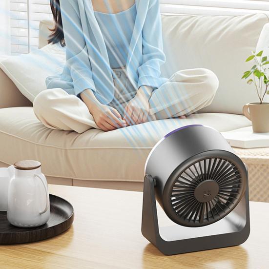 Mini Electric Desktop Fan LED Digital Display 5 Speed Adjustable Quiet Home