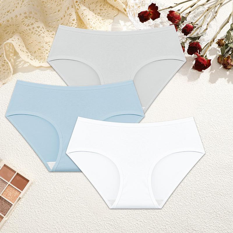 FINETOO 3Pcs Women's Cotton Underwear Panty Cute Sexy Panties Female Seamless Underpants Panty Intimates Women Lingerie M-XL