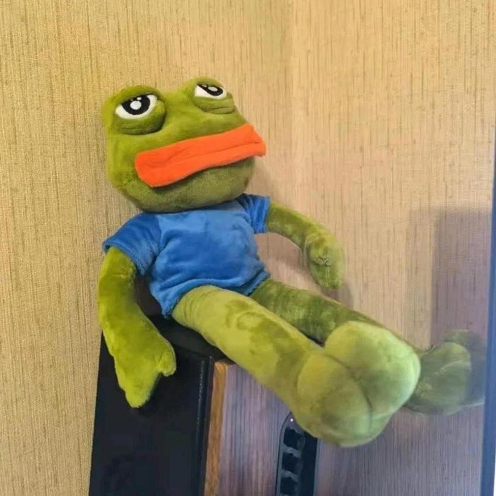 Sad Frog Plush Frog Soft Toddler Anime Stuffed Sad Frog Doll Soft Collectible Cartoon Doll Indoor Decoration For Kids Boy Girl