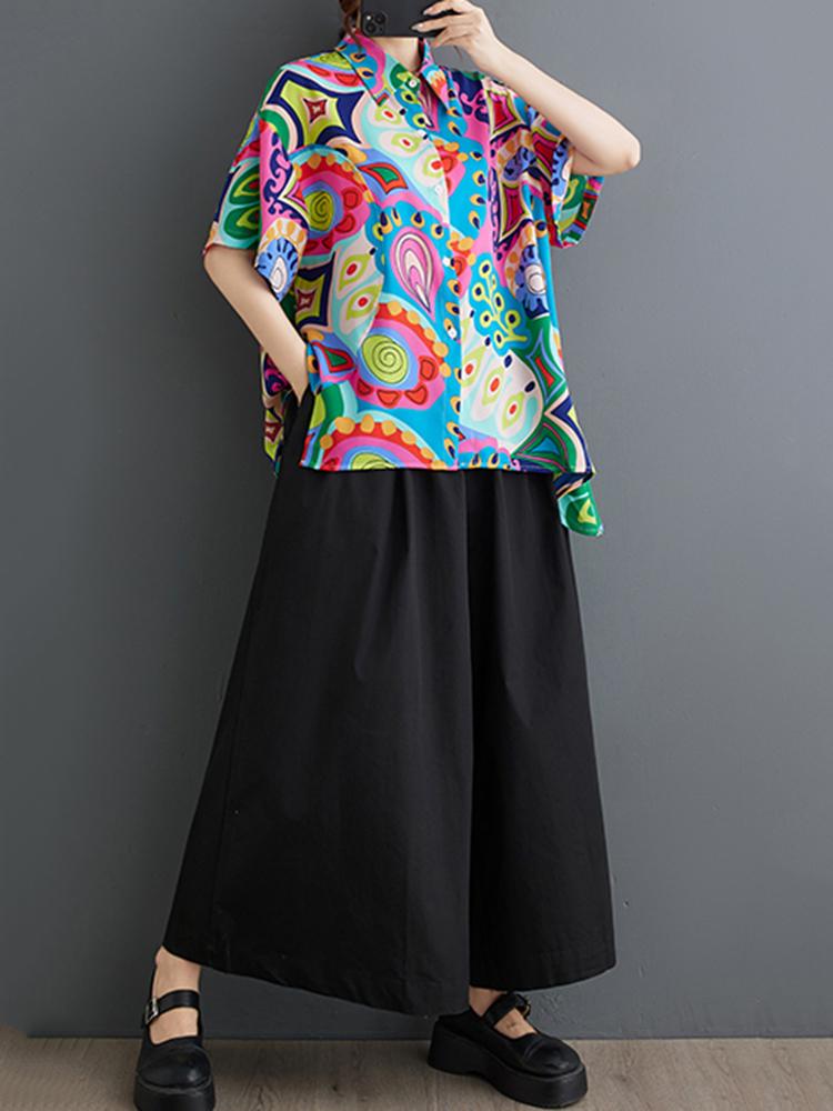 Xitao Модная свободная повседневная женская рубашка с принтом нерегулярной формы WLD20202
