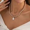 Salircon Fashion Y2K Boho Round Acrylic Colorful Beaded Choker Necklace Women Baroque Irregular Imitation Pearl Pendant Jewelry
