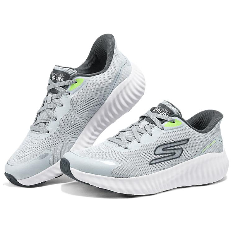 Skechers Go Run Сейчас Универсальные Удобные Амортизирующие Дышащие Упругие Низкие Кроссовки для Бега Мужские кроссовки Серый 220392-GYCC