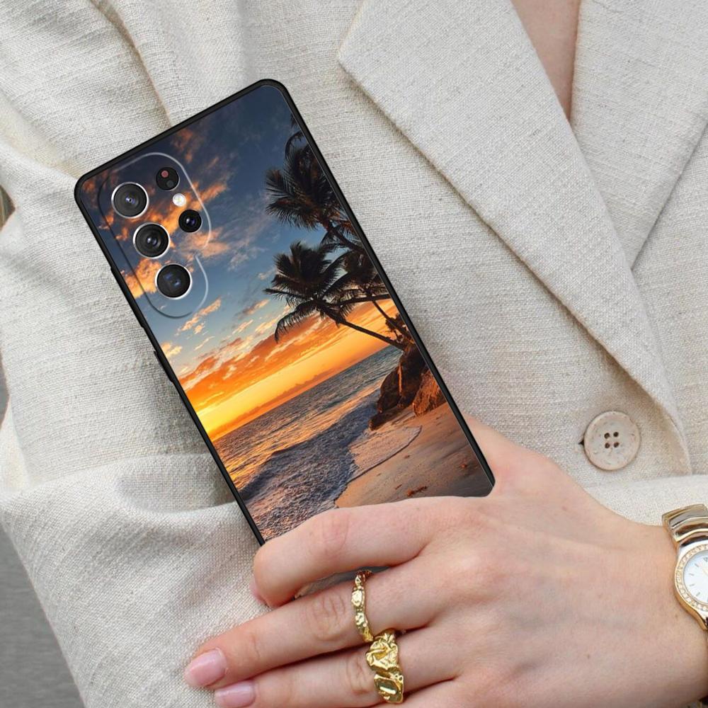 Летний закат на пляже на море Чехол для мобильного телефона для Samsung Galaxy S26 Ultra S25 S24 S23 S22 S21 S20 Note10