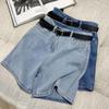 Plus-Size High-Waisted A-Line Casual Denim Shorts for Women - Summer Mid-Length Wide-Leg Shorts