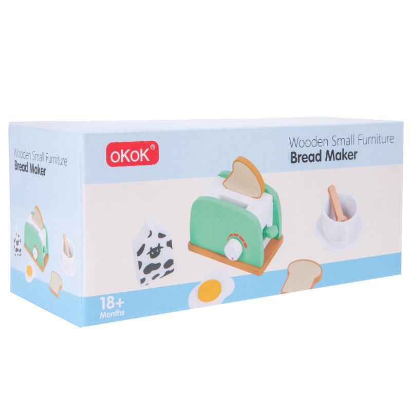 Детский игровой деревянный кухонный набор: Тостер, Миксер, Кофеварка, Соковыжималка Игрушка.