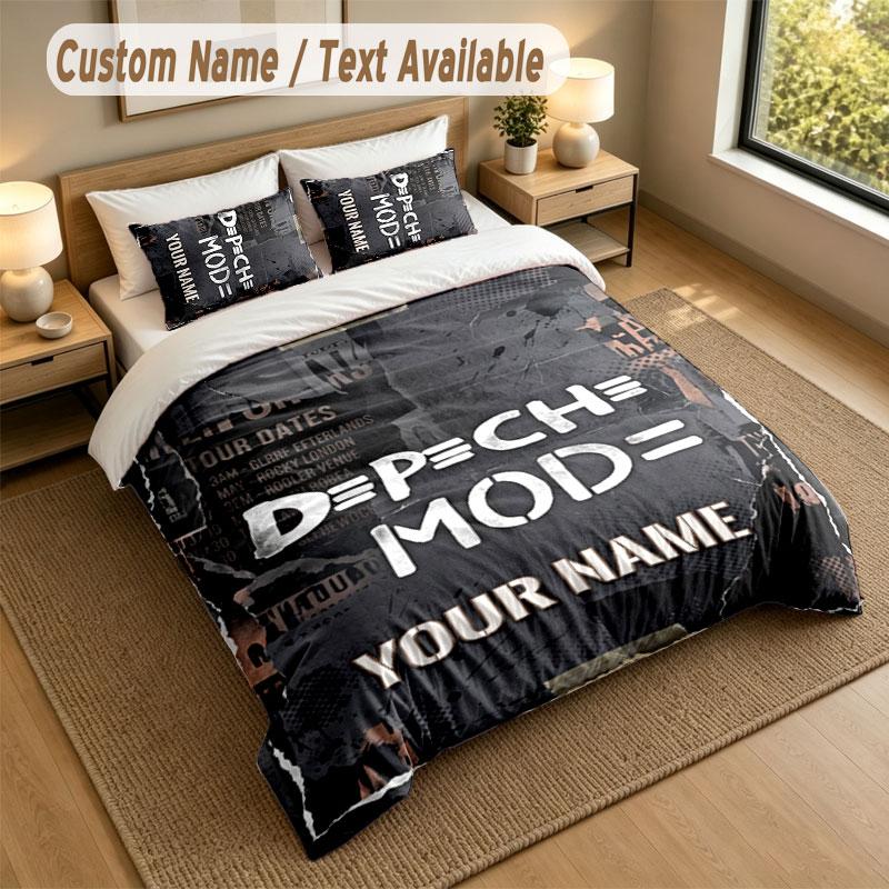 Bedding Set 1 Duvet Cover 2 Pillowcases Depeche Mode Print Soft Bed Linen Bedroom Decor