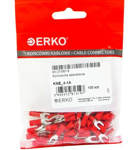 Końcówka widełki izolowana KNE 1mm M4 100szt ERKO