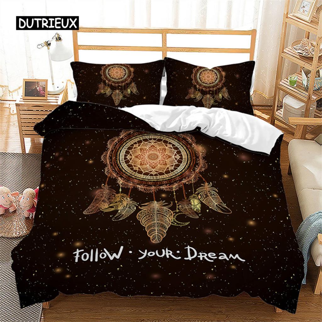 Пододеяльник «Ловец снов» с цветочным принтом в стиле «Богемия» Комплект постельного белья Twin King Double для детей, девочек и подростков, пододеяльник из микрофибры Moon