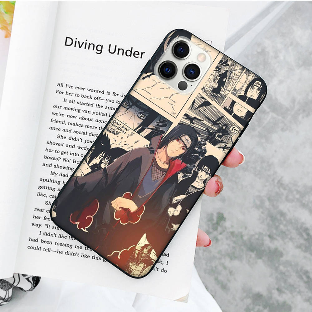 JW71 Наруто Учиха Итачи черный мягкий чехол для iPhone 16 15 Plus 14 13 Pro 8 SE XR XS Max P30 Nova 5T Y5P Y6 Y7 Y8P Y9 Realme C30 C33 C31 VIVO Y36 V27