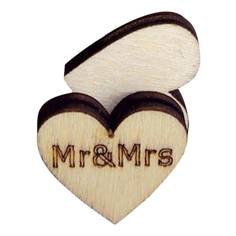 Новая упаковка из 50 деревянных резных свадебных украшений в форме сердца, разбросанных украшений для стола, рукоделия