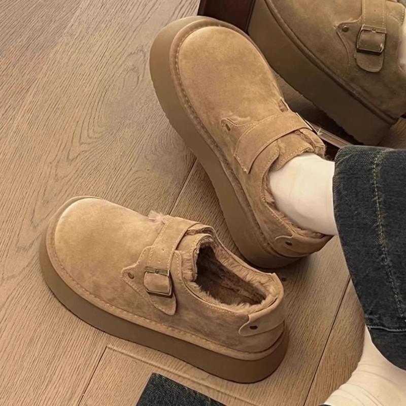 Снежные ботинки на толстой подошве зимние новые бархатные теплые Birkenstocks пушистые ботинки хлопковые ботинки