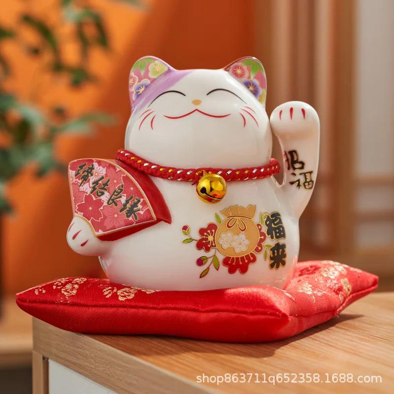 НОВАЯ копилка «Счастливый кот», креативное украшение, керамический кот удачи в японском стиле, подарок на открытие нового магазина, украшение для дома