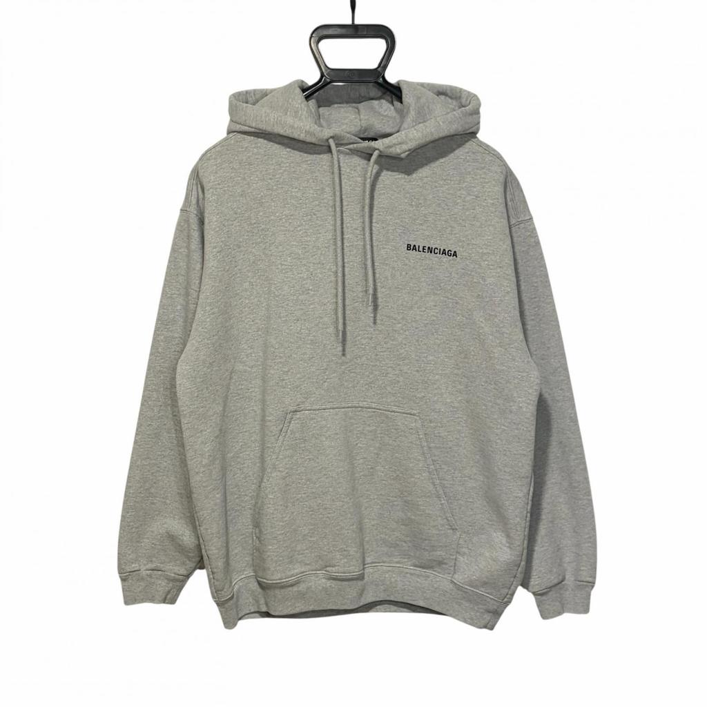Balenciaga Худи с логотипом на спине Серое Мужской Размер XS Модель 600583
