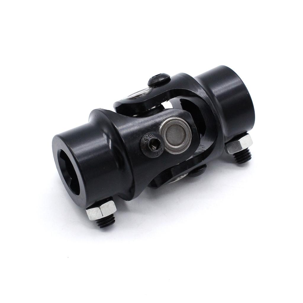 Steering Shaft U Joint Coupler 3 4in DD X 3 4in DD Black Powder Coated Universal