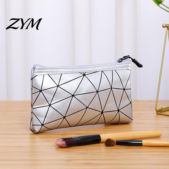 Travel Toiletry Bag for Women 3Pcs/Set Makeup Bags, Waterproof Faux Leather Cosmetic Geometric Pattern Organizer Portable Bags Skincare, Brushes