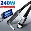 240 Вт 2 в 1 USB-кабель Type-C Складной кронштейн Кабель для передачи данных Type C Быстрая зарядка Настольный держатель Шнур Для Huawei Xiaomi17 16 Samsung
