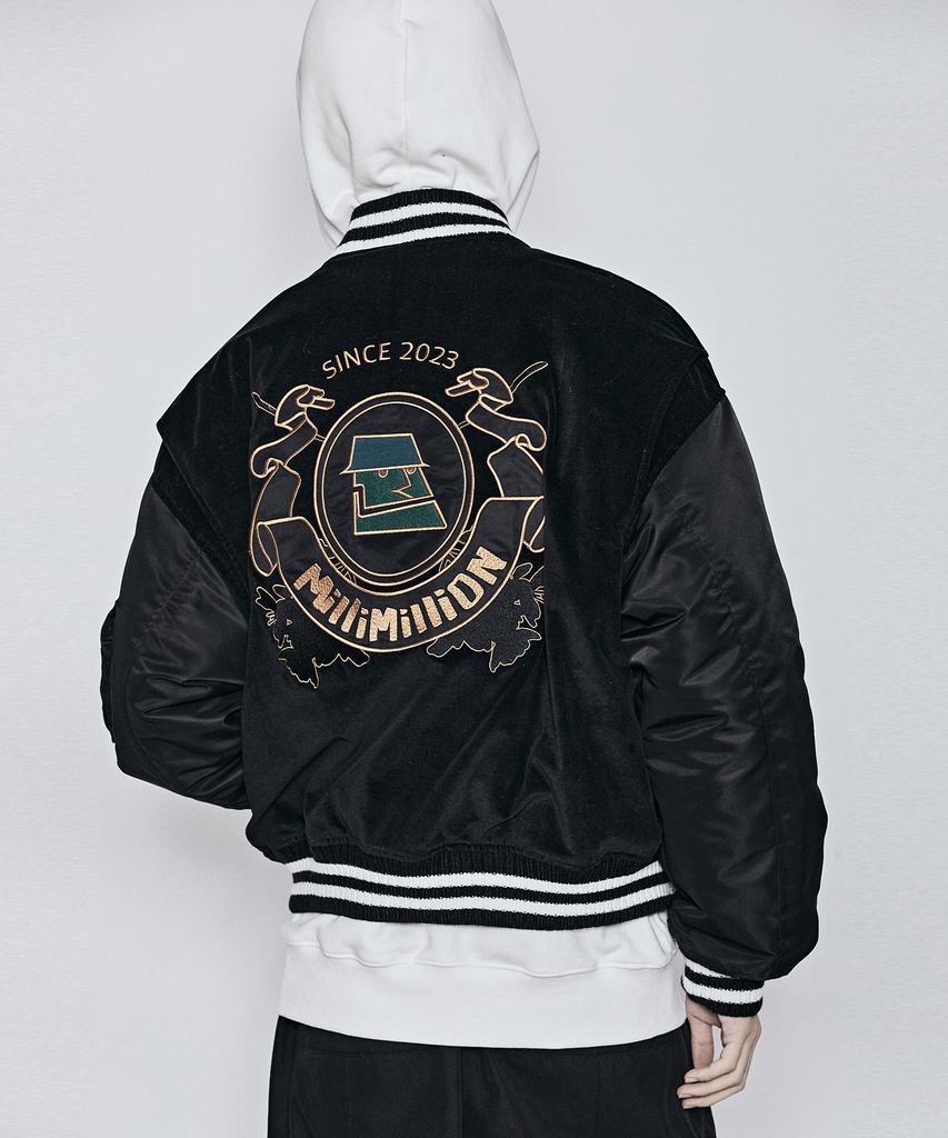 Millimillion Mudstone Velvet Ma-1 Jacket J08- Black