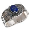 Lapis Lazuli Gemstone Handmade 925 Sterling Silver Cuff Bangle Adjustable U3n35