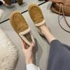 Postpartum Women's Winter Warm Flat Shoes Fleece Lined Loafers Large Size Women's Slip-on Shoes Thick Sole Sherpa Flats