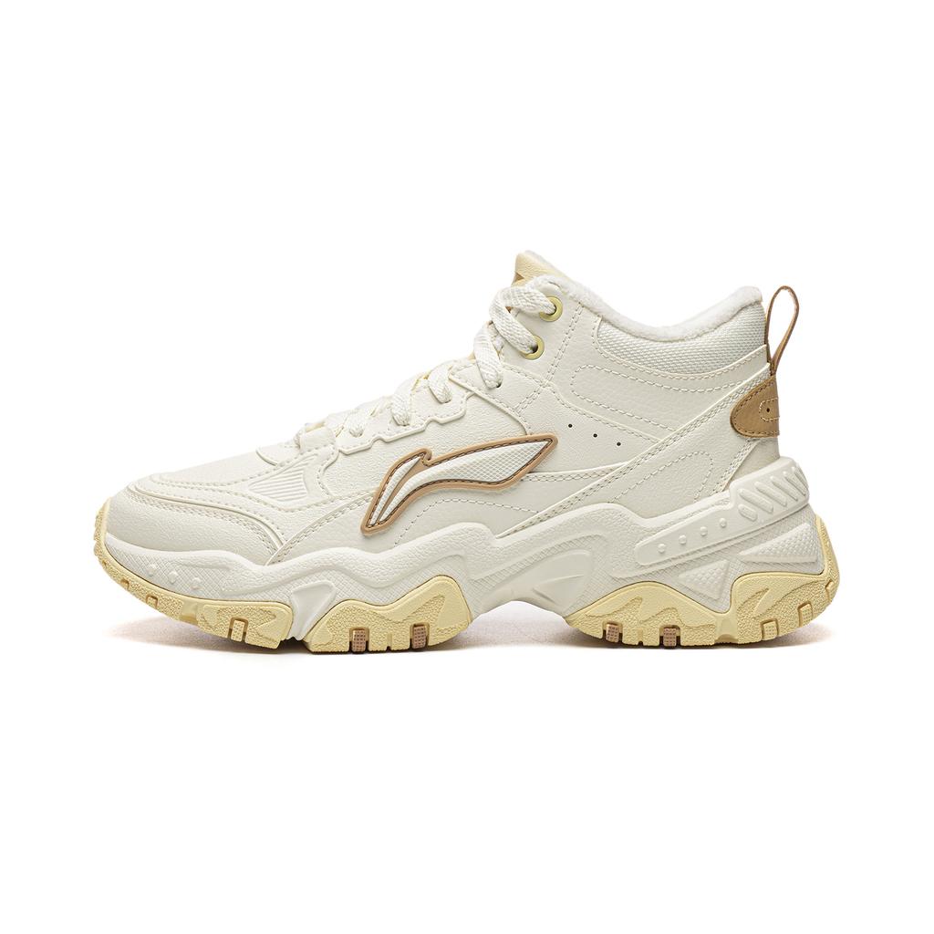 Sneakers Li-Ning Brown Sugar MID Casual Shoes Women's Mid-top Ecru/Tea Brown