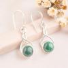 Натуральный зеленый малахит, драгоценный камень, серебро 925 пробы, серьги-подвески ручной работы CE-15-27
