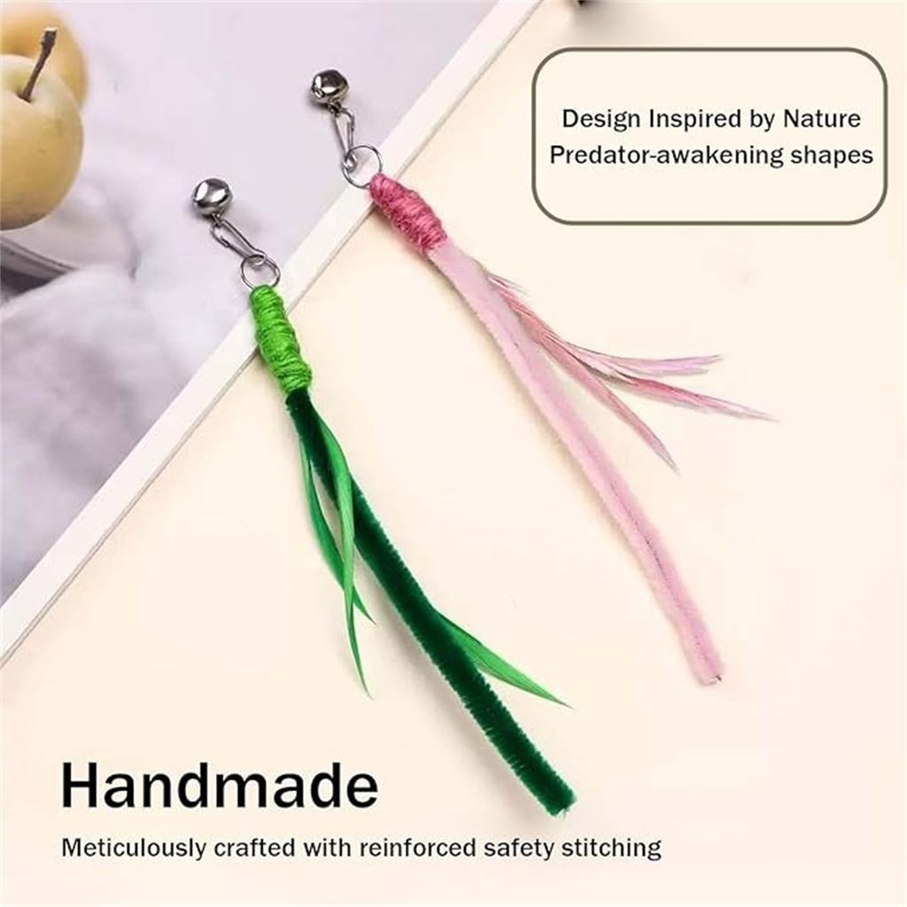 Набор игрушек-палочек для царапания, кусания и пинания, сменные насадки с зеленым цветом для дразнилки, интерактивная игрушка для , тревоги и