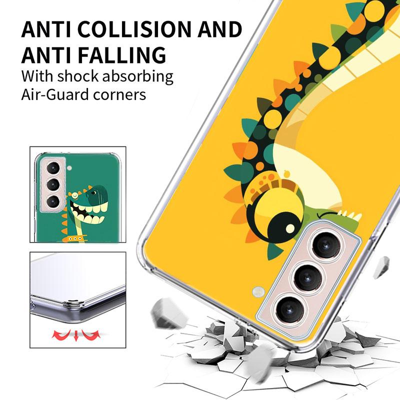 A Whimsical Dinosaur Phone Case For Samsung Galaxy S25 Edge S24 S23 FE S21 S20 S10 Plus S22 S26 Ultra Cover Clear Cases TPU Capa
