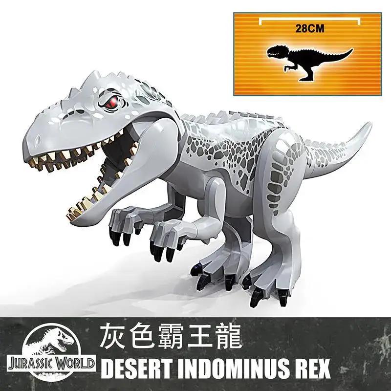 Миры Юрского периода Большие Фигурки Динозавров Кирпичики Строительные Блоки Велоцираптор Тираннозавр Трицератопс Индоминус Рекс Игрушки Для Детей