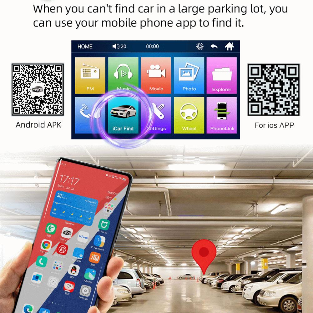 Универсальный 1din стерео 7-дюймовый автомобильный радиоприемник Mirrorlink Bluetooth 5.0 сенсорный экран Handsfree определение местоположения HD камера заднего вида TF