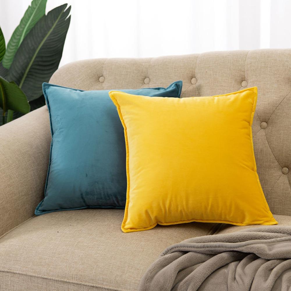 Nordic Style Cushion Cover Solid Color Sofa Pillowcase Velvet Throw Pillow Cover Living Room