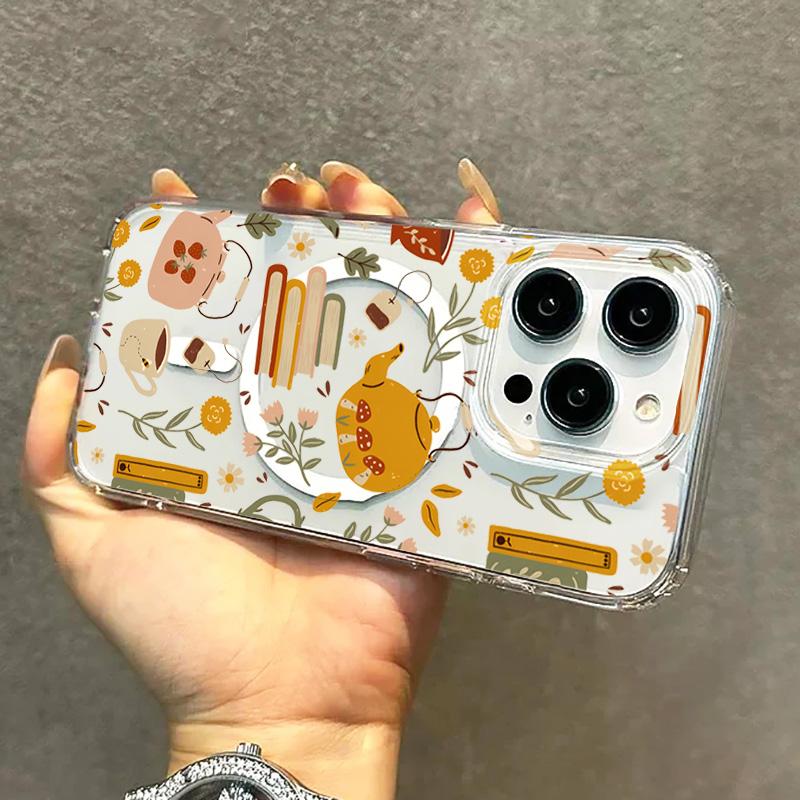 Книга Чашка чая Осень Литературный Чехол для телефона Для Samsung Galaxy S21 S22 S23 S24 S25 Ultra Plus FE роскошный Прозрачная Крышка