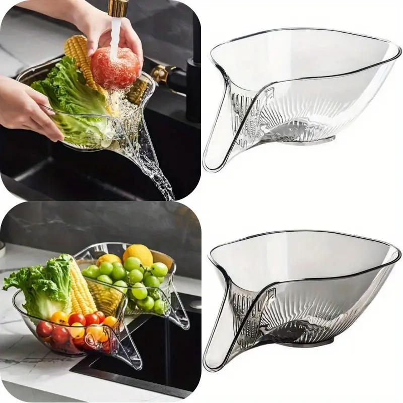 Multifunctional Resistant Sink Strainer Leftover Drain Basket Fruit and Vegetable Washing Basket Hanging Drainer Rack Kitchen Accessories