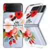 For Samsung Galaxy Z Flip5 Flip6 Flip4 Case Flower Pattern Shockproof Folding Transparent Cover For Samsung Galaxy Z Flip 5 4 3