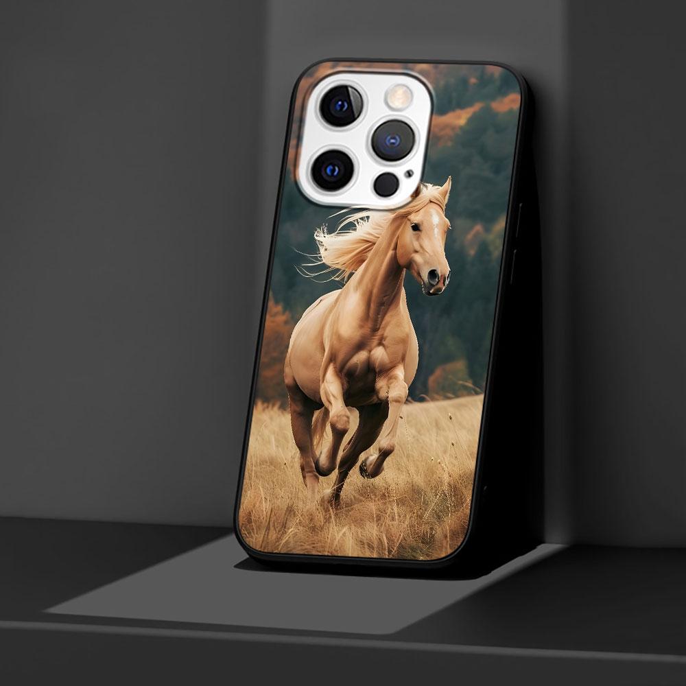 Чехол с лошадью для Apple iPhone 14 11 7 SE 2020 8 X XS 13 12 Mini XR 15 Pro Max Силиконовый Черный Мягкий Чехол для Телефона