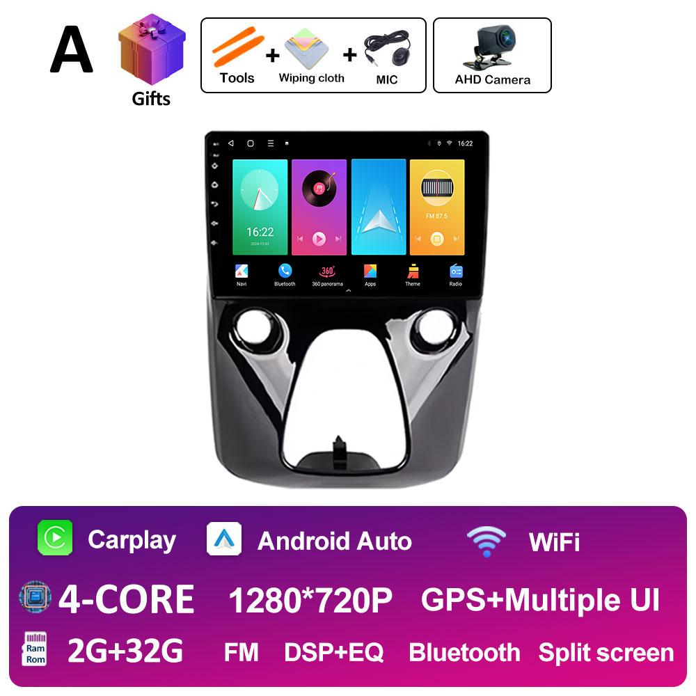 Car Audio Multimedia Radio Player For Peugeot 108 For Toyota Aygo B40 2014 2015 2016 - 2021 Android 14 Wireless Carplay NO 2 din