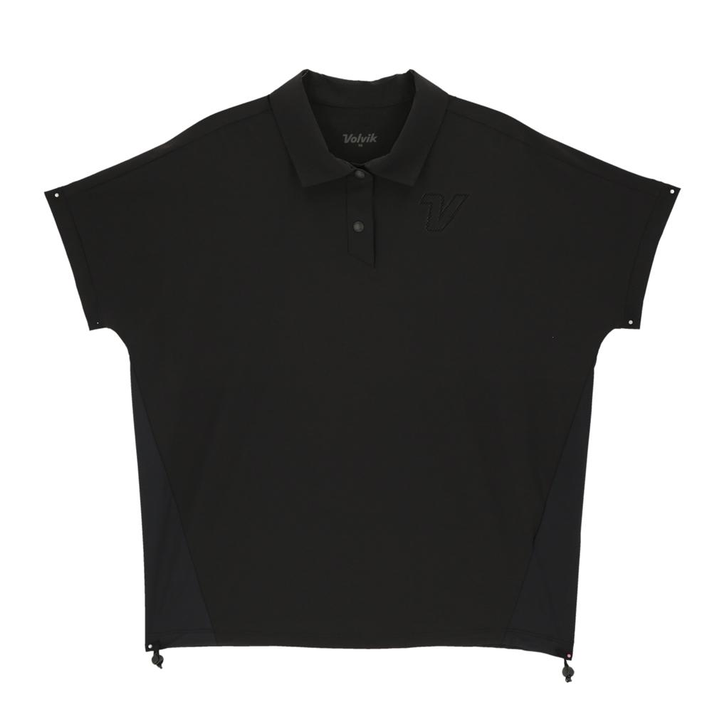 VOLVIK GOLFWEAR Women'S Golf Woven Hybrid Oversized Short Sleeve T-Shirt Vltsp401_Bk