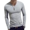 Elegant Solid Color Slim Fit Long-sleeved T-shirt For Men Fashionable And Comfortable
