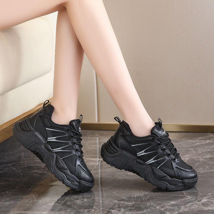 Популярные универсальные высококачественные туфли для папы, женские маленькие белые туфли 2024 года, новые кроссовки для бега на платформе, кроссовки для весны и осени